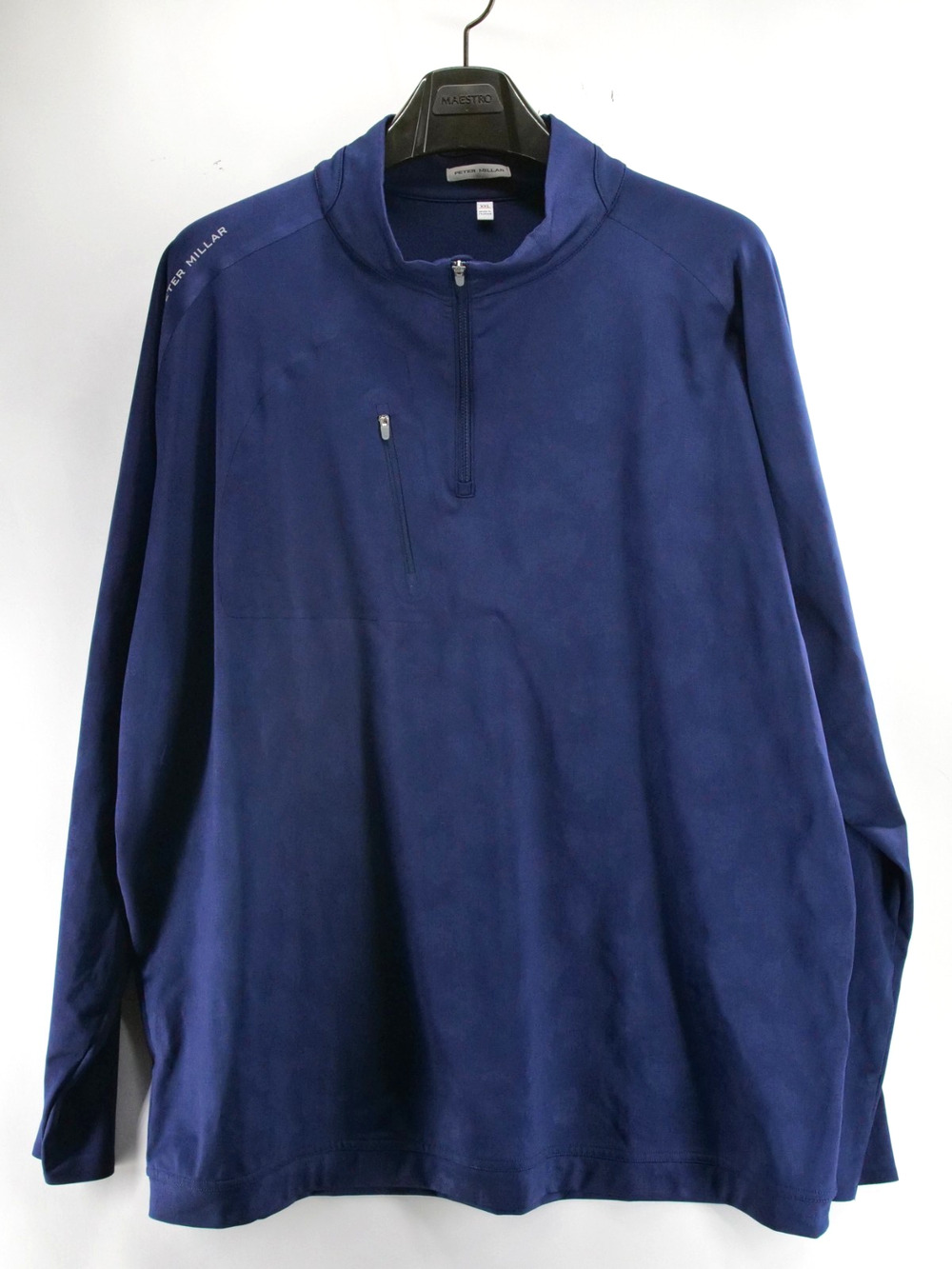 Peter Millar Pullover Mens XXL Solid Blue 1/4 Zip Stretch Performance 2XL Jacket